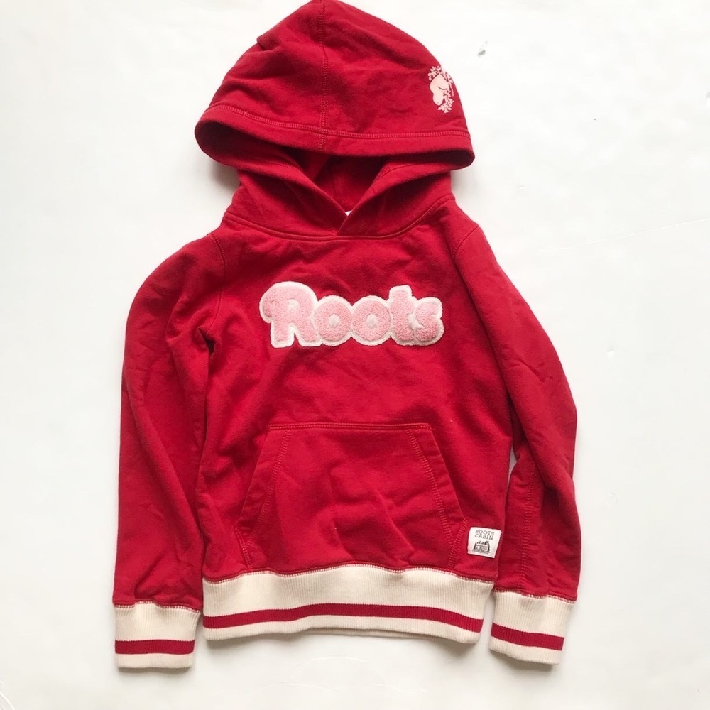 Roots Cabin red hooded sweatshirt EUC M(7-8Y)